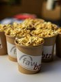 Fachtagung Depression Nahaufnahme von mehreren Popcorn-Bechern mit faw-btz-Logo