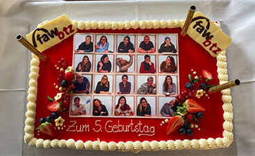 Ansicht der Torte zum 5. Geburtstag des BTZ Gera