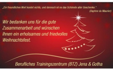 Weihnachtskarte BTZ Jena & Gotha